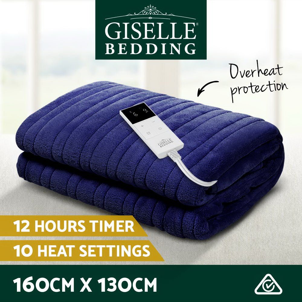 Electric Throw Blanket - Navy - Bedzy Australia
