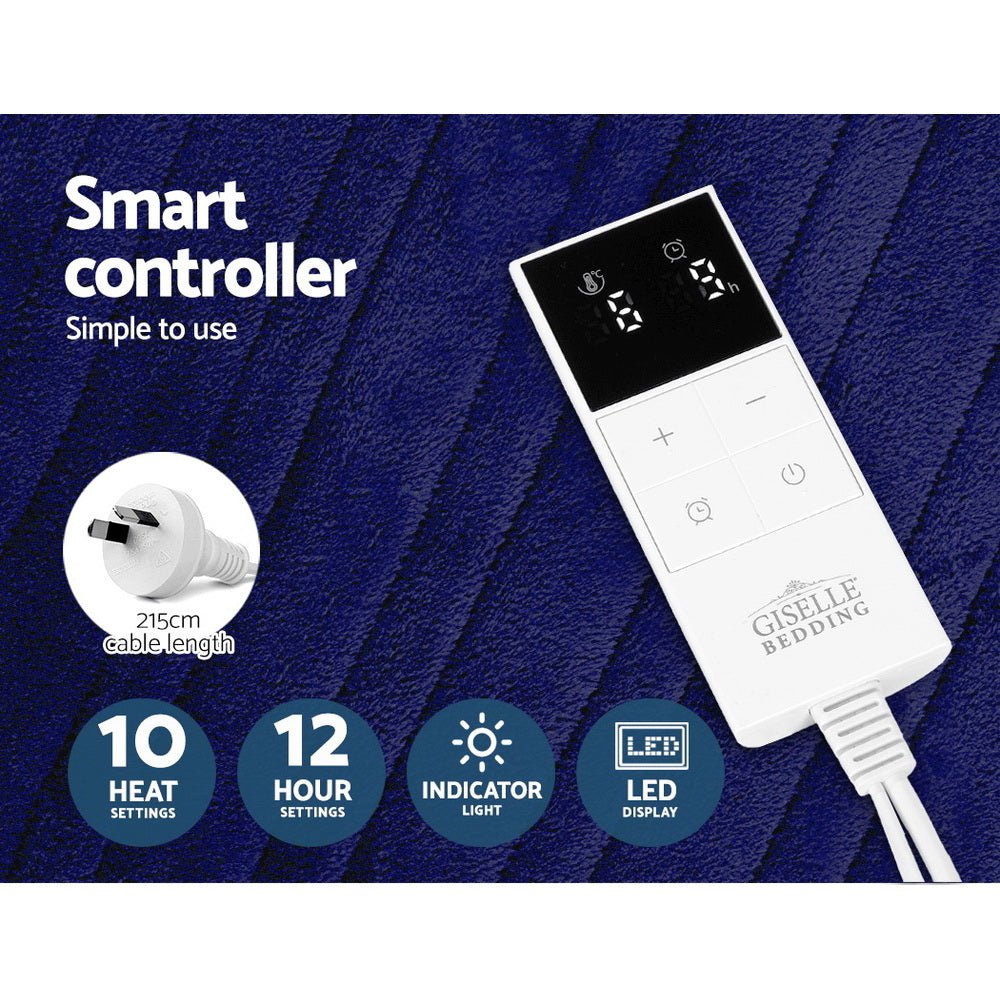 Electric Throw Blanket - Navy - Bedzy Australia