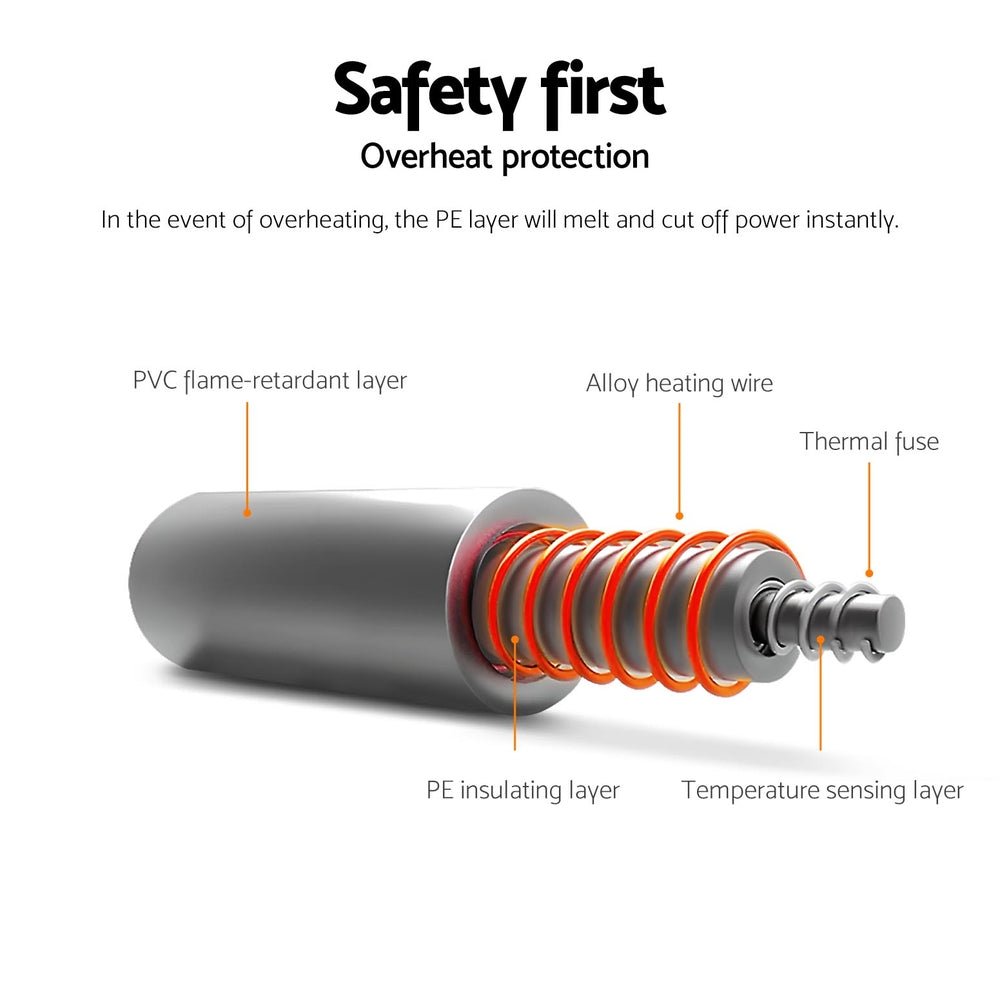 Electric Throw Rug Heated Blanket Washable Snuggle Flannel Winter Grey - Home & Garden > Bedding - Bedzy Australia