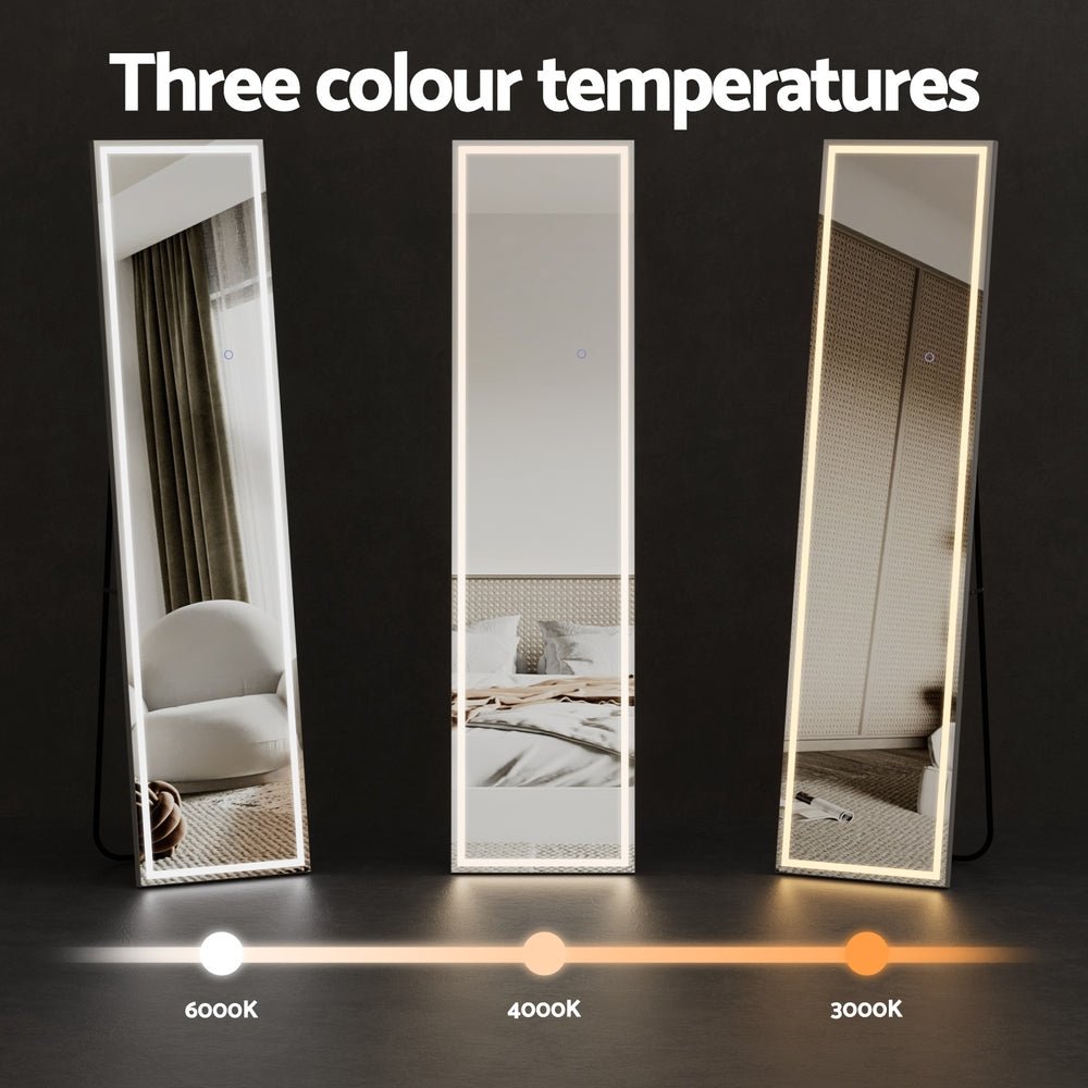 Embellir Full-Length Floor Wall Mirrors LED Light - Health & Beauty > Makeup Mirrors - Bedzy Australia