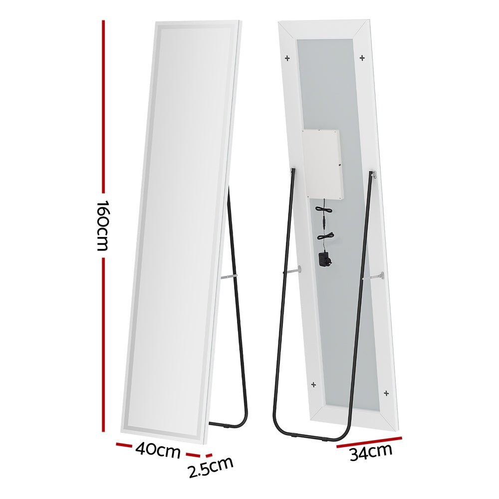 Embellir Full-Length Floor Wall Mirrors LED Light - Health & Beauty > Makeup Mirrors - Bedzy Australia