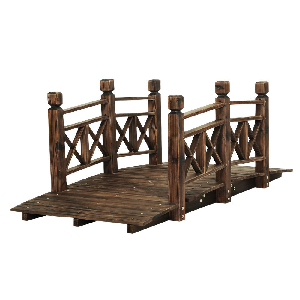 Garden Decor Outdoor Ornament Wooden Bridge 150cm - Furniture > Outdoor - Bedzy Australia