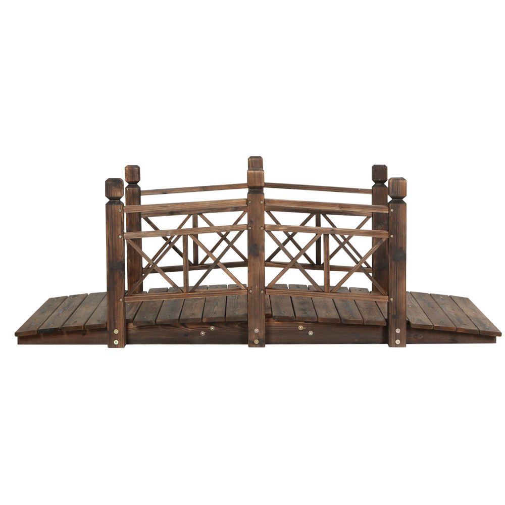 Garden Decor Outdoor Ornament Wooden Bridge 150cm - Furniture > Outdoor - Bedzy Australia