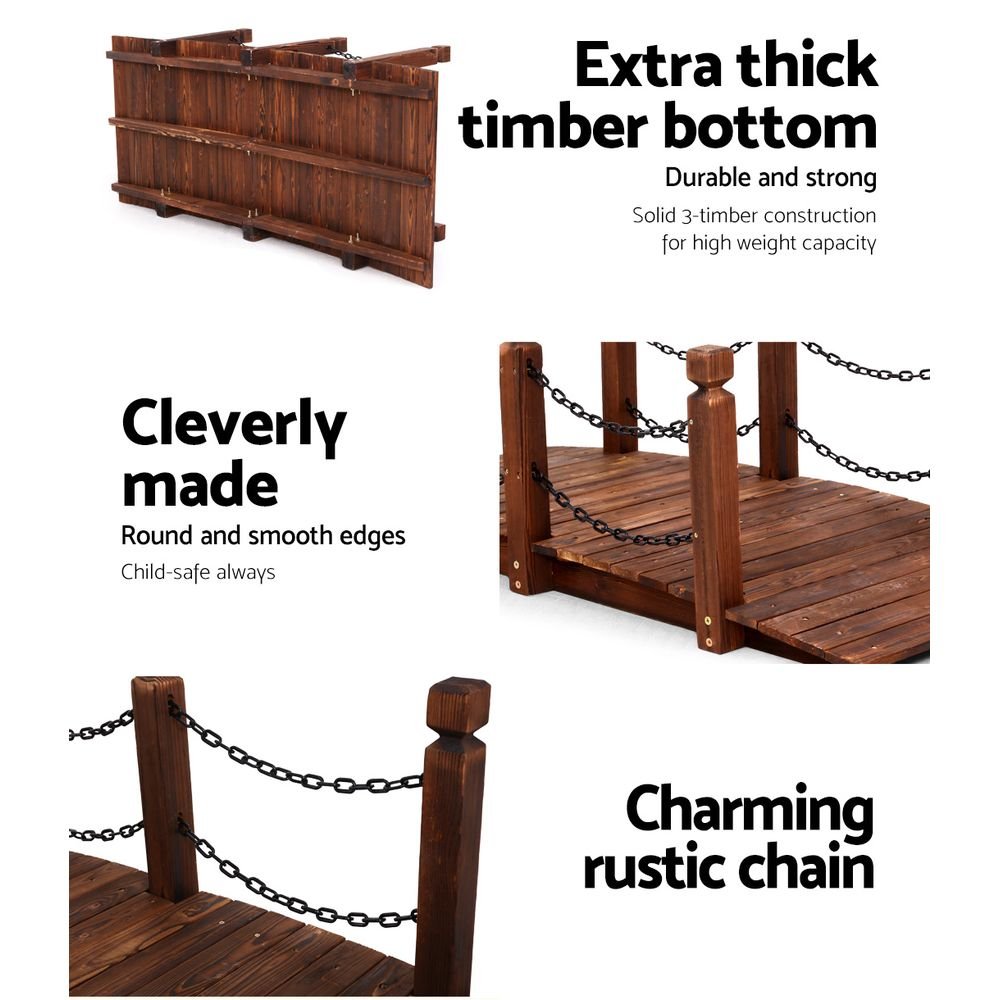 Garden Decor Outdoor Ornament Wooden Bridge Chain 160cm - Home & Garden > Decor - Bedzy Australia