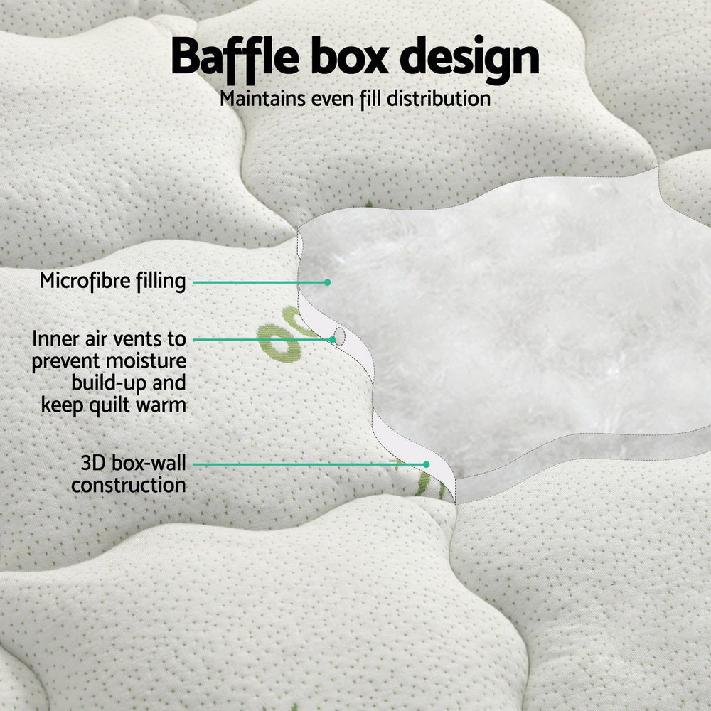 Giselle Bedding Mattress Topper Pillowtop Bamboo 7.5cm King - Furniture > Mattresses > Mattress Toppers - Bedzy Australia