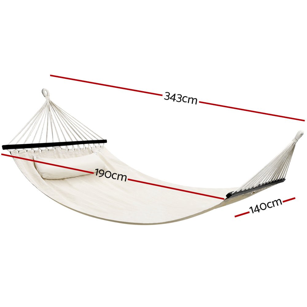 Hammock Bed Outdoor Camping Portable Hanging Chair 2 Person Piillow - Home & Garden > Hammocks - Bedzy Australia