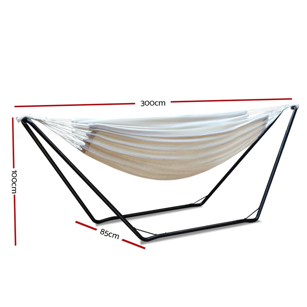 Hammock Bed with Stand Outdoor Camping Hammocks Steel Frame - Furniture > Outdoor - Bedzy Australia