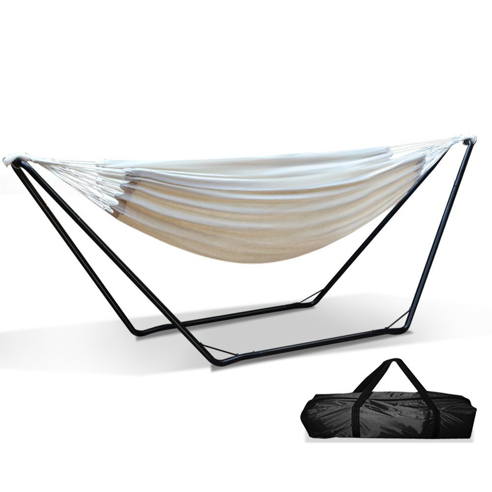 Hammock Bed with Stand Outdoor Camping Hammocks Steel Frame - Furniture > Outdoor - Bedzy Australia