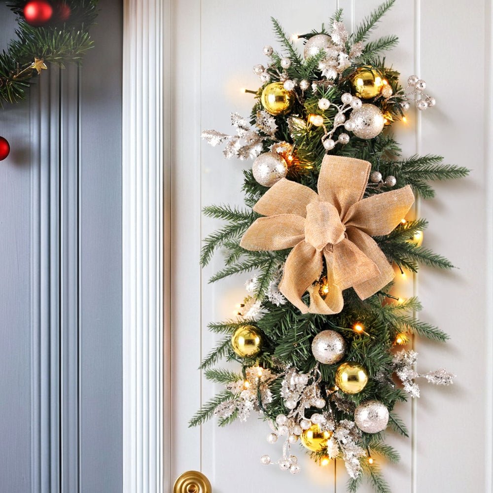 Hanging Christmas Garland 45cm Staircase Door Party Decor - Occasions > Christmas > Christmas Wreaths & Garlands - Bedzy Australia