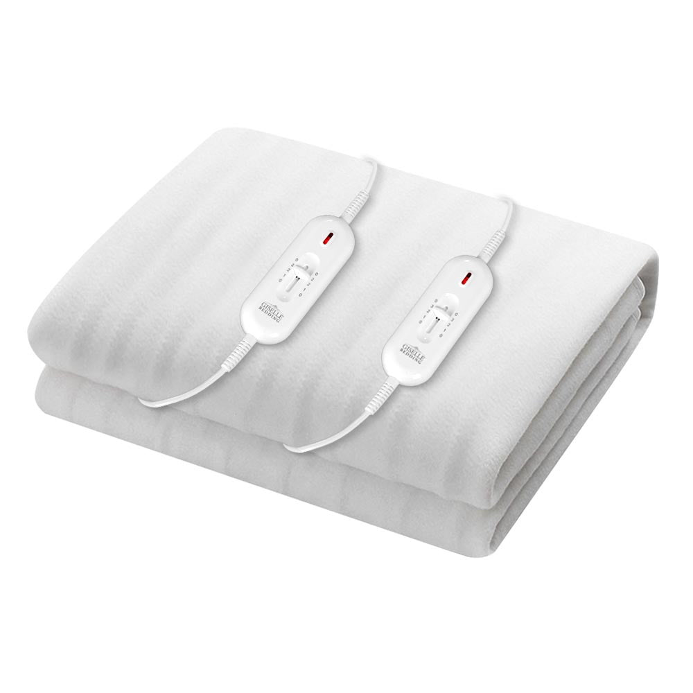 Heated Electric Blanket Washable Fully Fitted Polyester Underlay Pad Double - Bedzy Australia