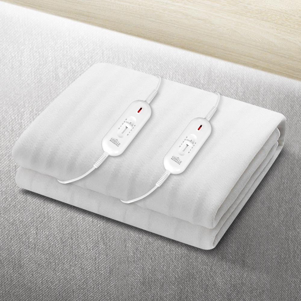 Heated Electric Blanket Washable Fully Fitted Polyester Underlay Pad Double - Bedzy Australia
