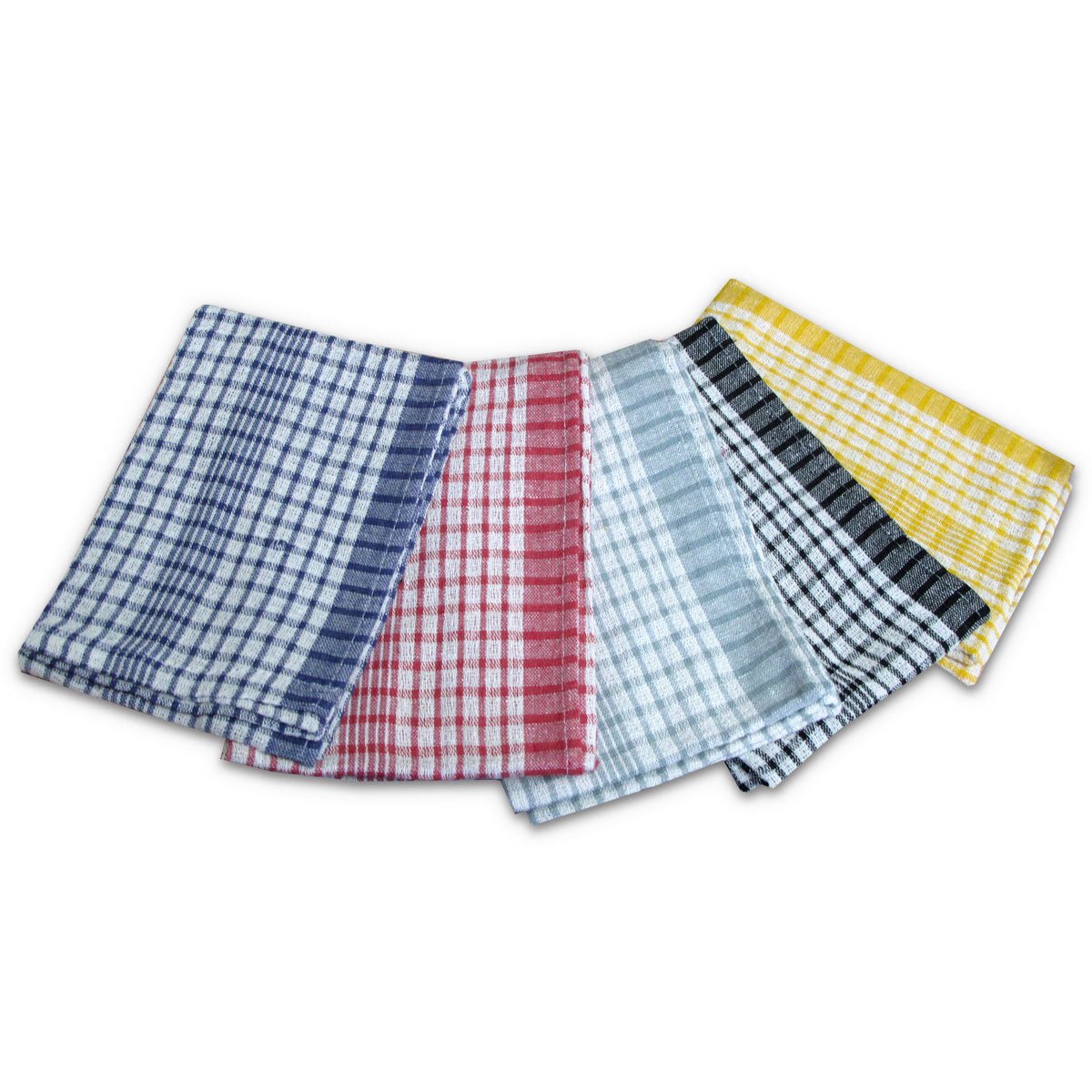 Hotel Living Checkered Set of 5 Cotton Tea Towels - Home & Garden > Kitchenware - Bedzy Australia
