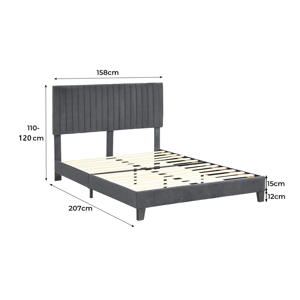 Levede Bed Frame Queen Size Mattress Grey-1954802931446452226