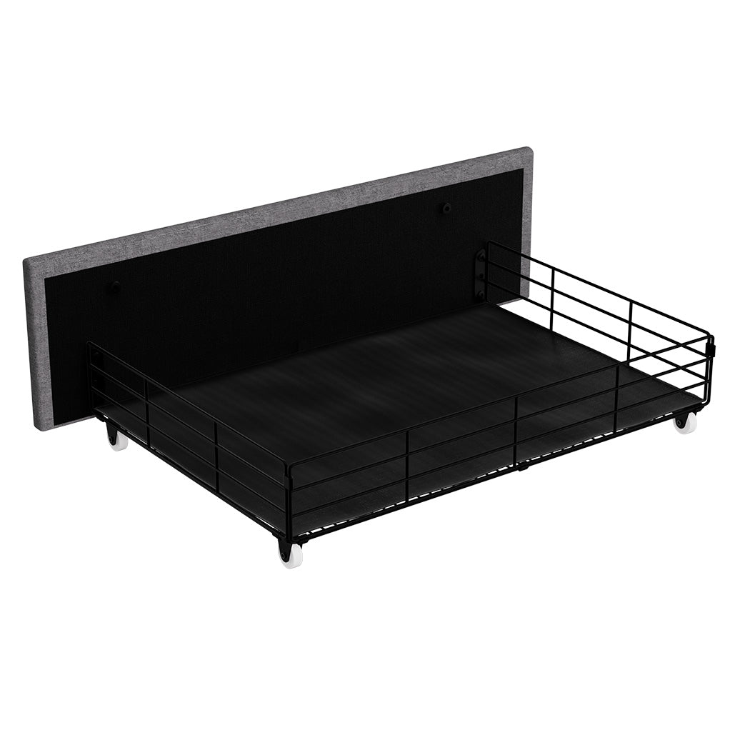 Double Package | Harrison LED Smart Storage Bed Frame Grey & Serenity Euro Top Mattress (Medium Firm)