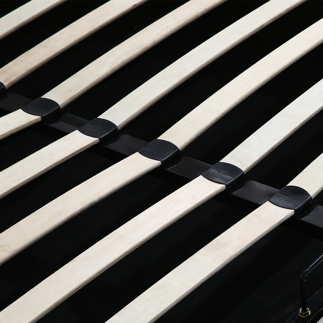 Levede Fabric Bed Frame King Tufted Dark Grey-1954802922613248004