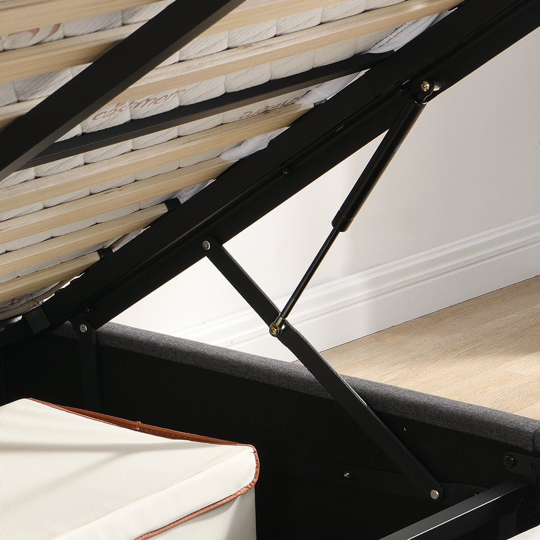 Levede Single Bed Frame Gas Lift Storage LED Light USB-1973194180511535108