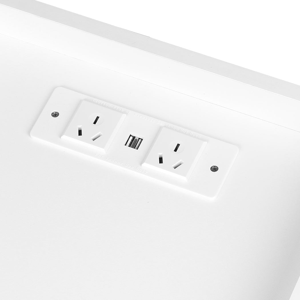 Levede Bedside Table USB Charger Outlet RGB White-1954802384995749893