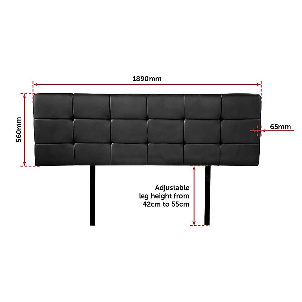 King Size | Deluxe Headboard Bedhead (Black) - Bedzy Australia