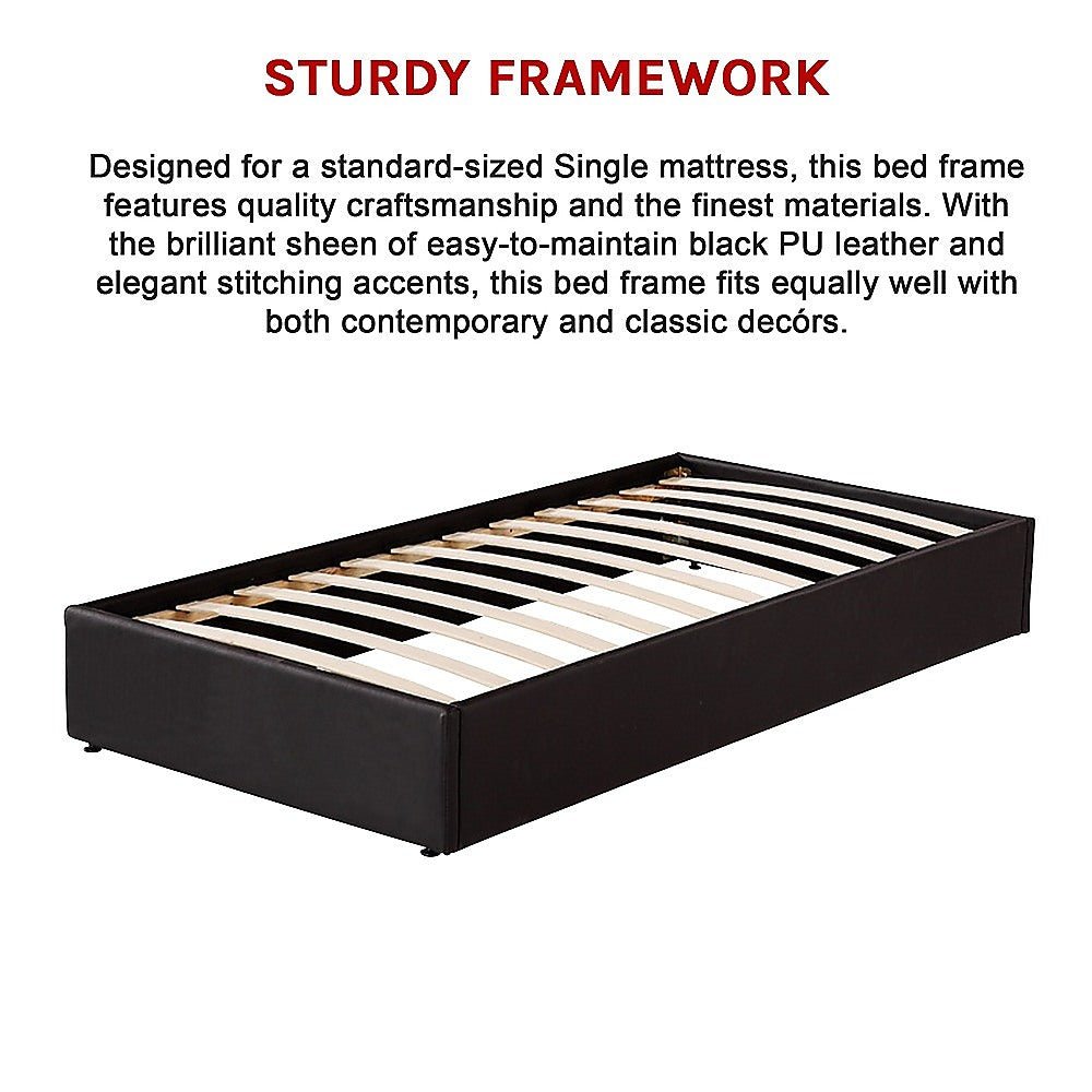 Leather Single Ensemble Frame Black - Bedzy Australia