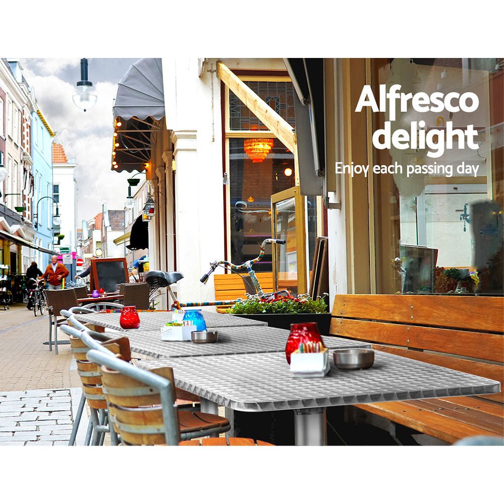 Outdoor Bar Table Adjustable Aluminium Square 70/110cm - Furniture > Outdoor - Bedzy Australia