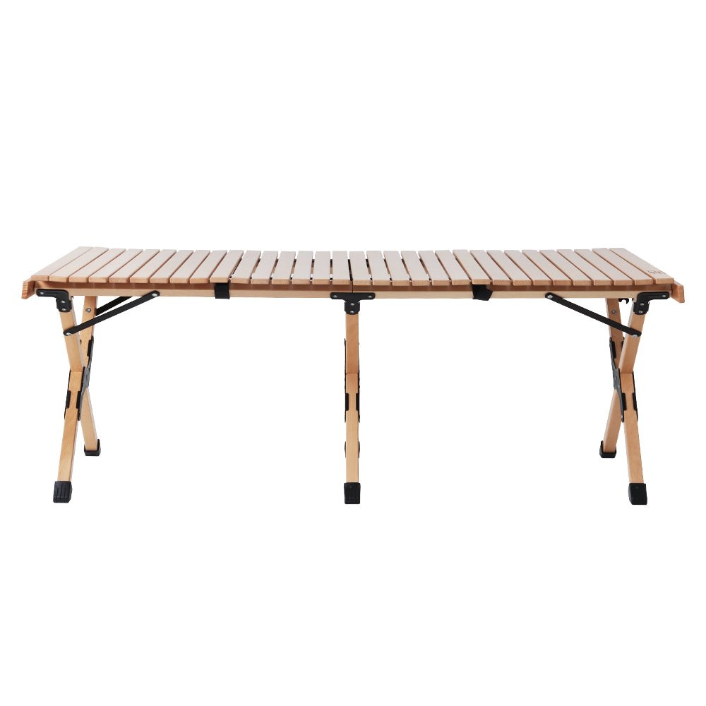 Outdoor Furniture Wooden Egg Roll Picnic Table Camping Desk 120CM - Furniture > Outdoor - Bedzy Australia