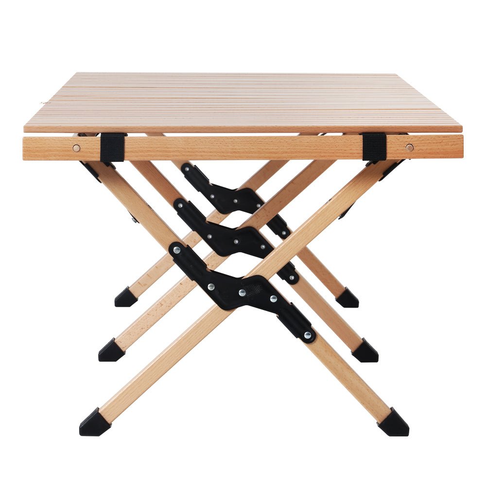 Outdoor Furniture Wooden Egg Roll Picnic Table Camping Desk 120CM - Furniture > Outdoor - Bedzy Australia