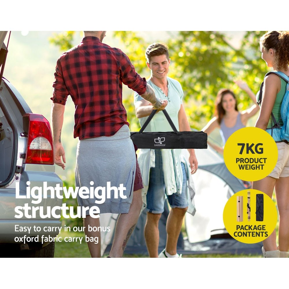 Outdoor Furniture Wooden Egg Roll Picnic Table Camping Desk 90CM - Furniture > Outdoor - Bedzy Australia