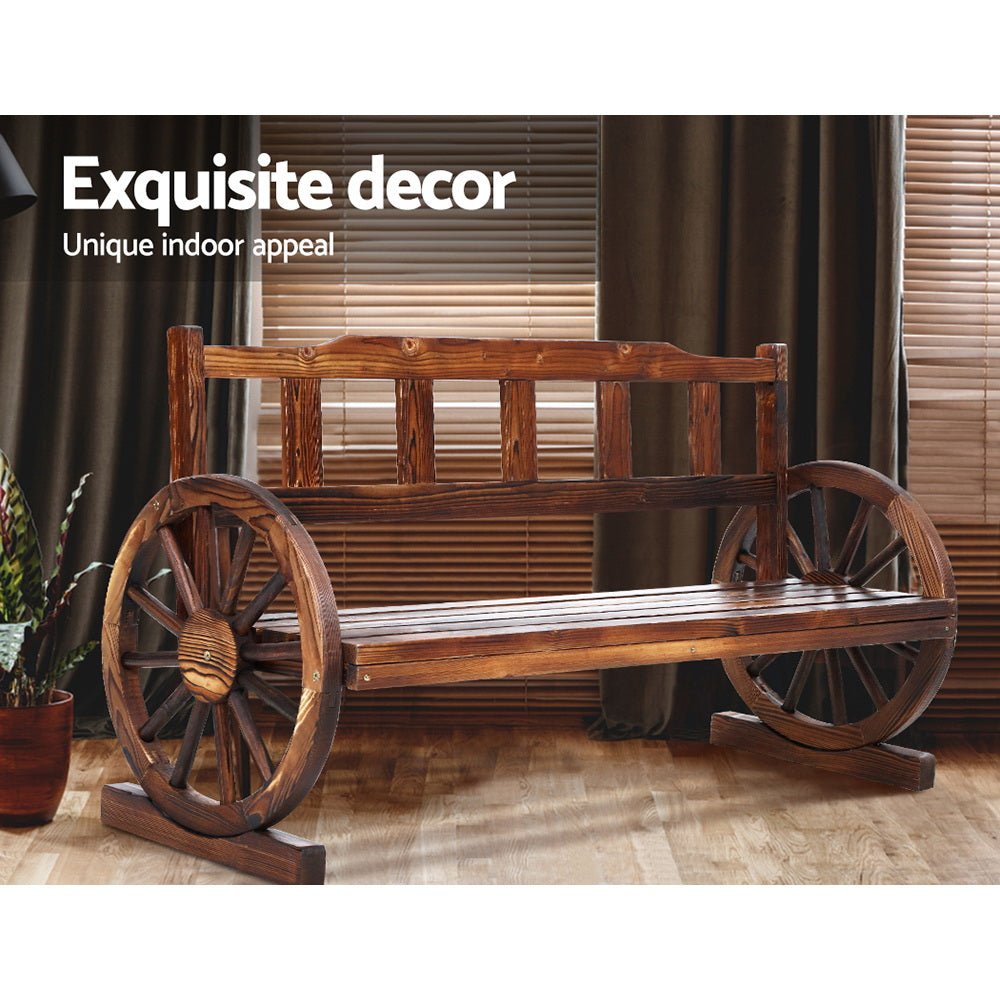 Outdoor Garden Bench Wooden 3 Seater Wagon Chair Lounge Patio Furniture - Furniture > Outdoor - Bedzy Australia