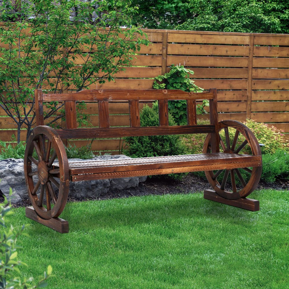 Outdoor Garden Bench Wooden 3 Seater Wagon Chair Lounge Patio Furniture - Furniture > Outdoor - Bedzy Australia