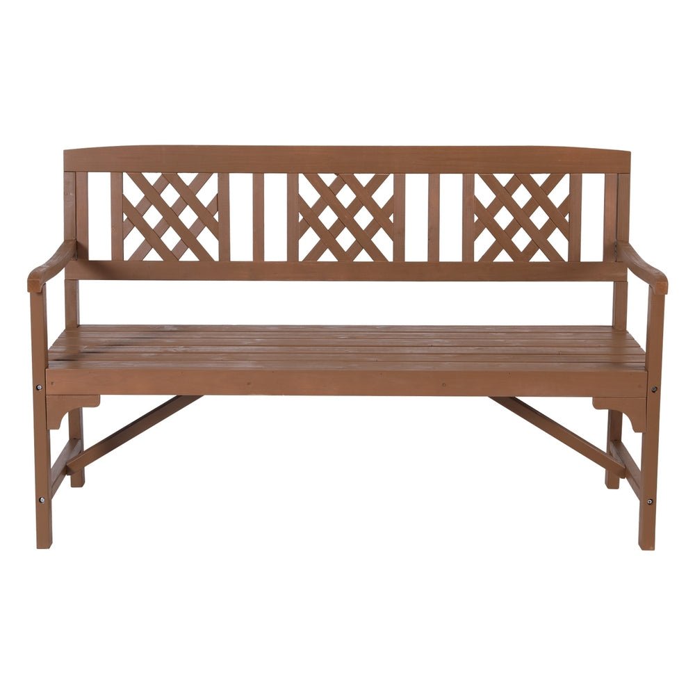 Outdoor Garden Bench Wooden Chair 3 Seat Patio Furniture Lounge Natural - Furniture > Outdoor - Bedzy Australia