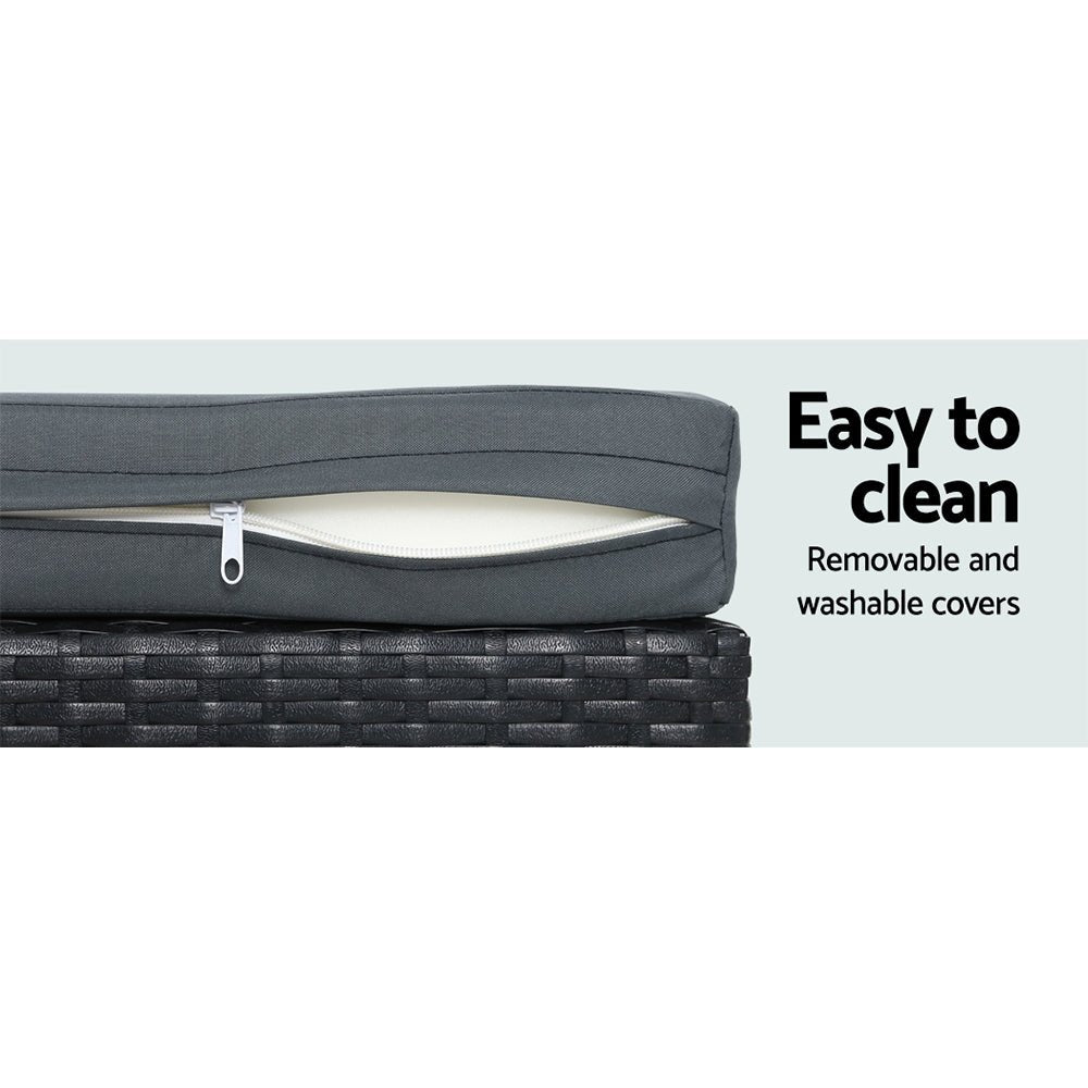 Outdoor Sofa Set Lounge Setting Wicker Table and Chairs Garden Patio Furniture - Furniture > Outdoor - Bedzy Australia