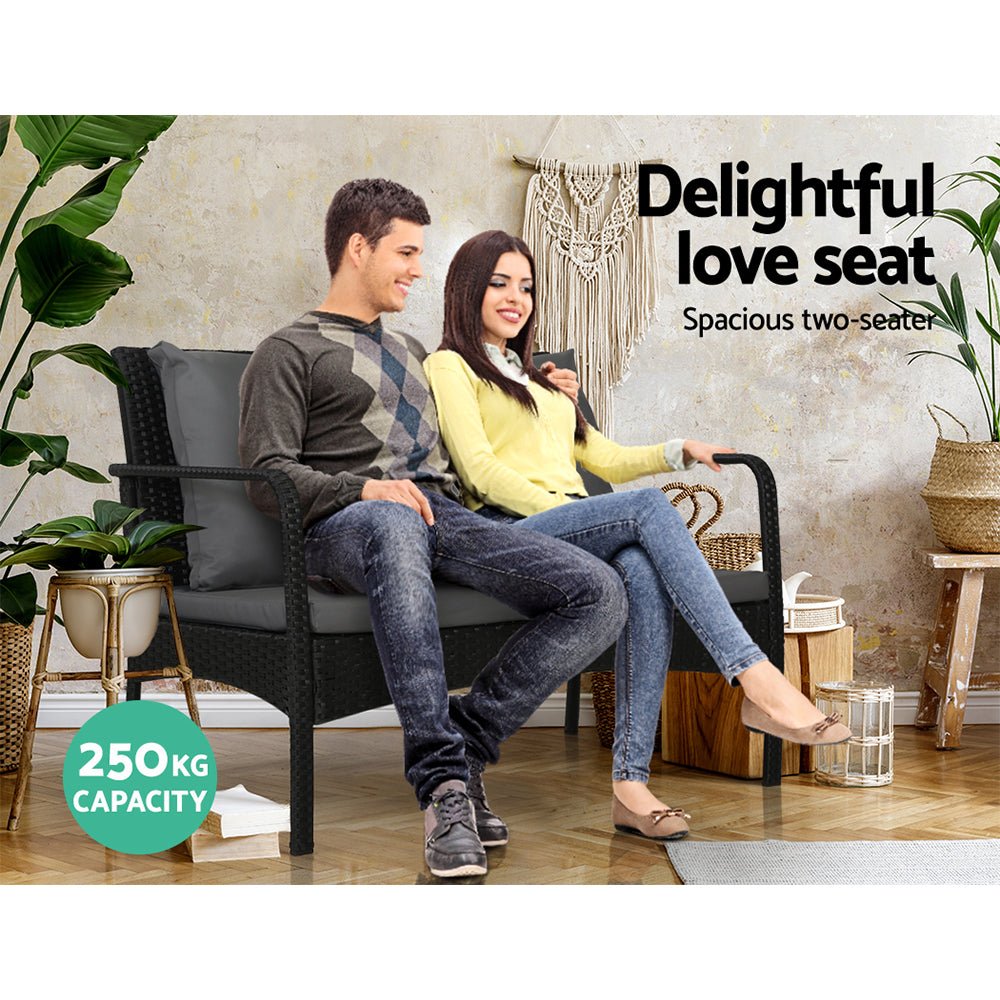 Outdoor Sofa Set Lounge Setting Wicker Table and Chairs Garden Patio Furniture - Furniture > Outdoor - Bedzy Australia