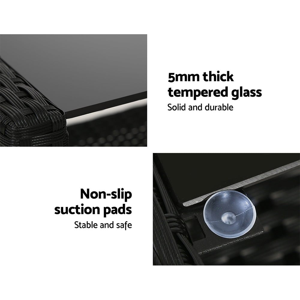 Outdoor Sofa Set Lounge Setting Wicker Table and Chairs Garden Patio Furniture - Furniture > Outdoor - Bedzy Australia