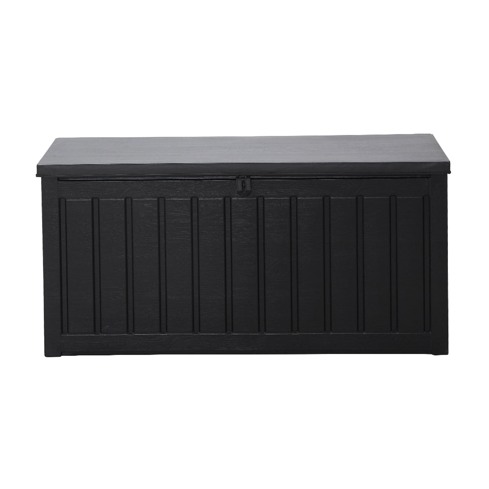 Outdoor Storage Box 240L Container Lockable Garden Bench Tool Shed Black - Home & Garden > Storage - Bedzy Australia