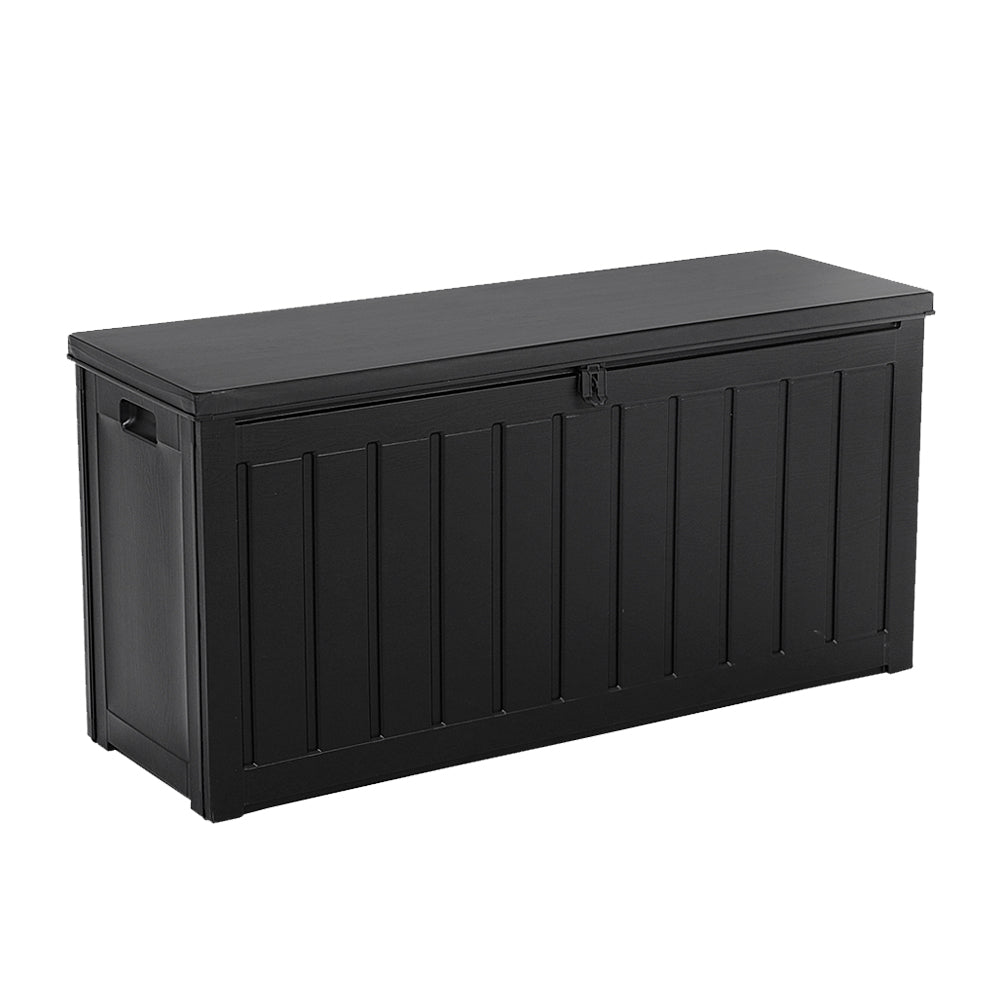 Outdoor Storage Box 240L Container Lockable Garden Bench Tool Shed Black - Home & Garden > Storage - Bedzy Australia