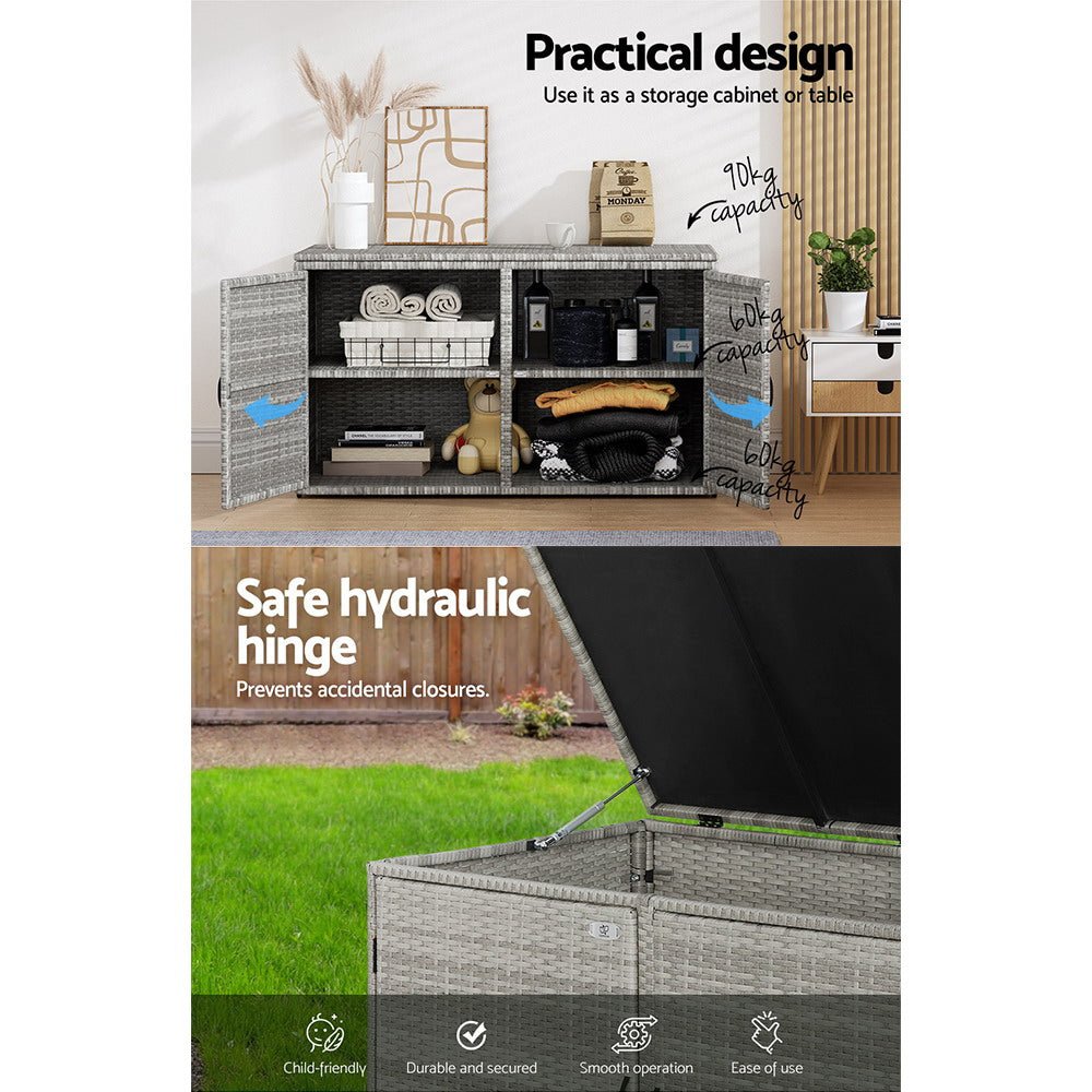 Outdoor Storage Cabinet Box Deck Wicker Shelf Chest Garden Shed Tools - Home & Garden > Storage - Bedzy Australia