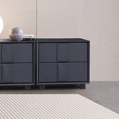 Prado Bedside Table MDF Construction Fabric Upholstery Iron Feet - Furniture > Bedroom > Bedside Tables - Bedzy Australia