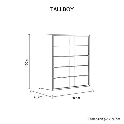 Prado Tallboy MDF Construction Fabric Upholstery Iron Feet - Fashion > Men's Fashion > Men's Casual Shoes - Bedzy Australia