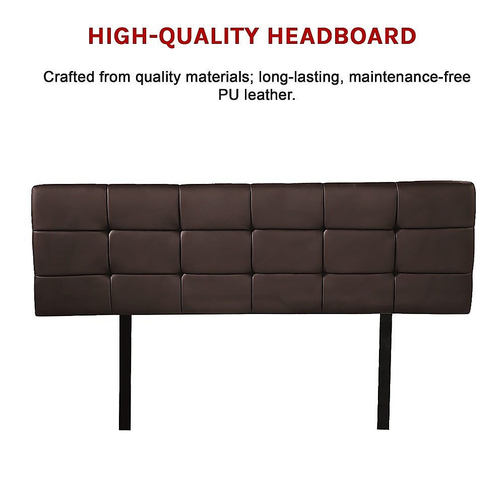 Queen Size | Deluxe Headboard Bedhead (Brown) - Bedzy Australia