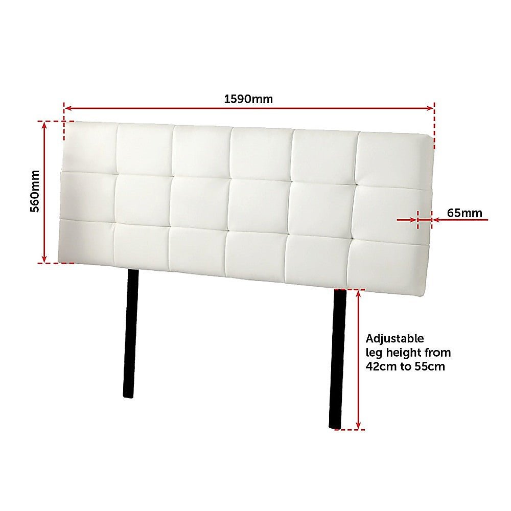Queen Size | Deluxe Headboard Bedhead (White) - Bedzy Australia