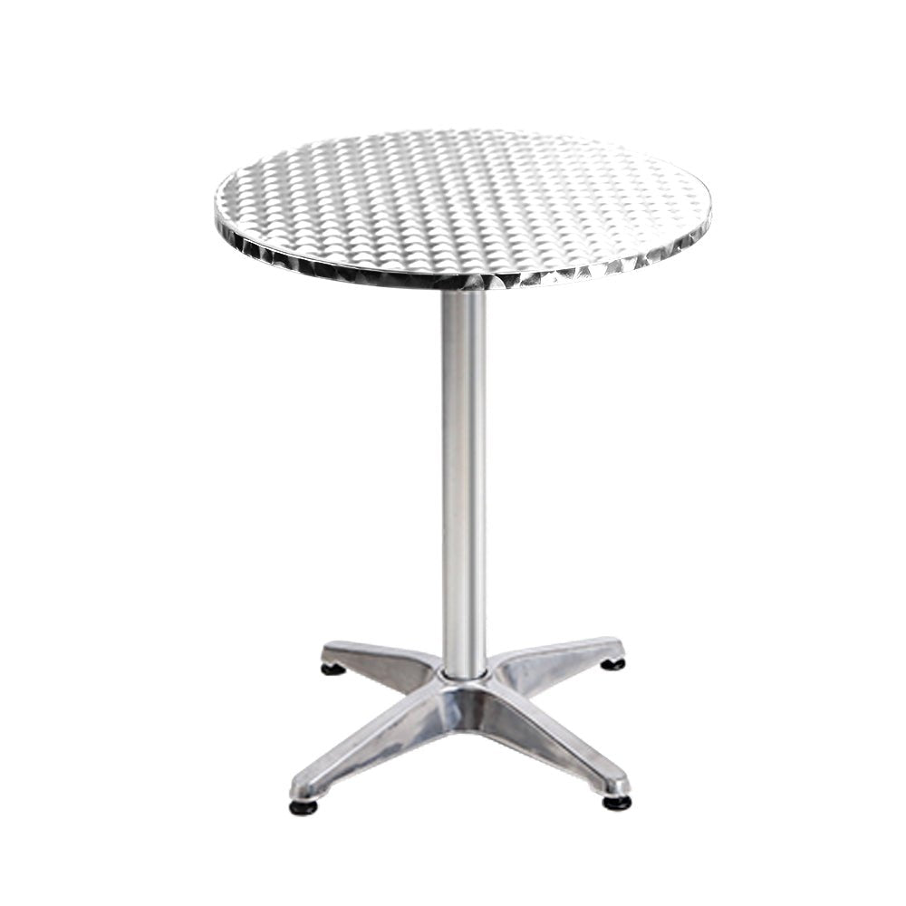 Set of 4 Outdoor Bar Table Aluminium Round 70/110CM - Furniture > Outdoor - Bedzy Australia