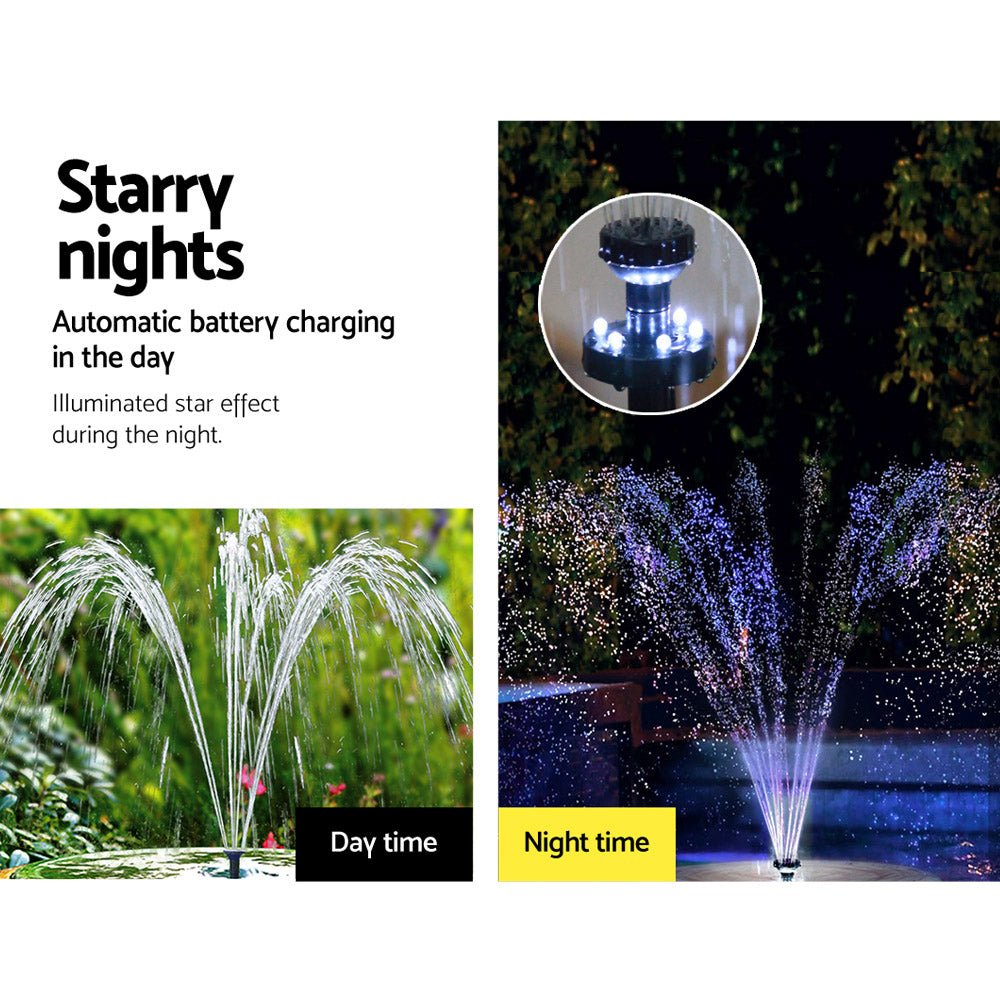 Solar Pond Pump with Battery Kit LED Lights 4FT - Home & Garden > Fountains - Bedzy Australia
