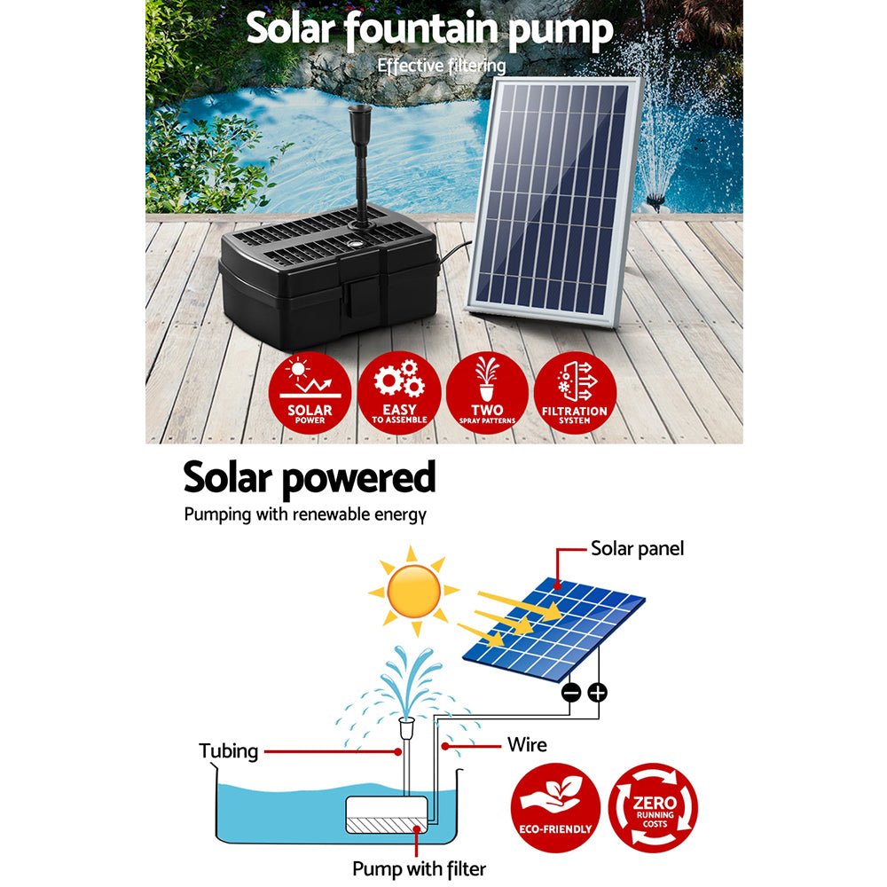 Solar Pond Pump with Filter Box 5FT - Home & Garden > Fountains - Bedzy Australia