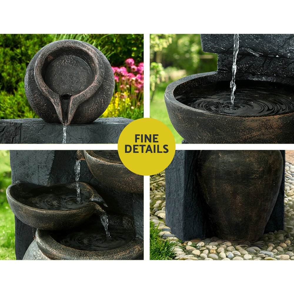 Solar Water Feature 5-Tier 99cm - Home & Garden > Fountains - Bedzy Australia