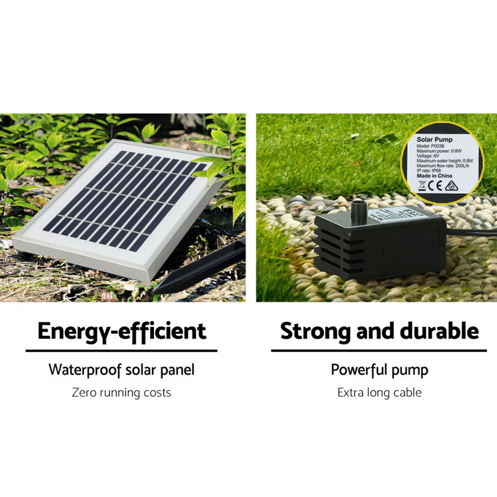 Solar Water Feature with LED Lights 3 Tiers 52cm - Home & Garden > Fountains - Bedzy Australia