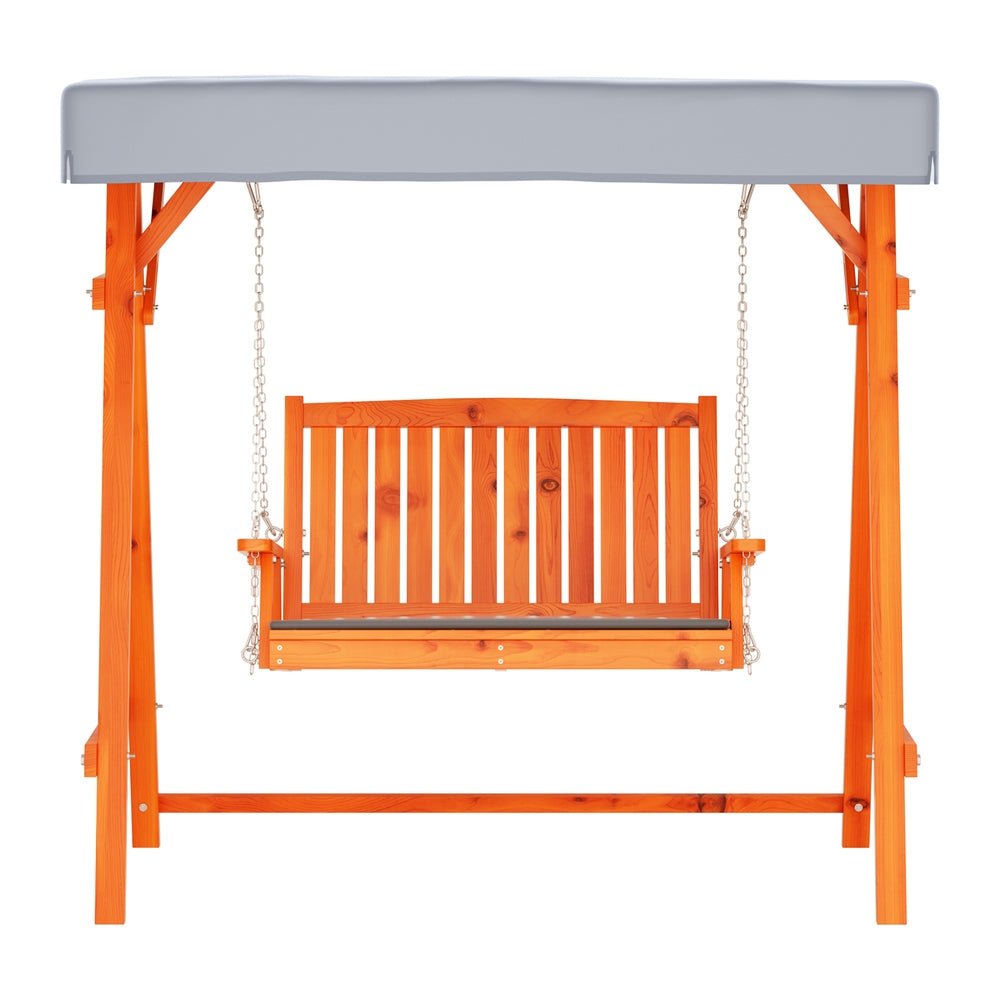 Swing Chair Wooden Garden Bench Canopy 2 Seater Outdoor Furniture - Furniture > Outdoor - Bedzy Australia