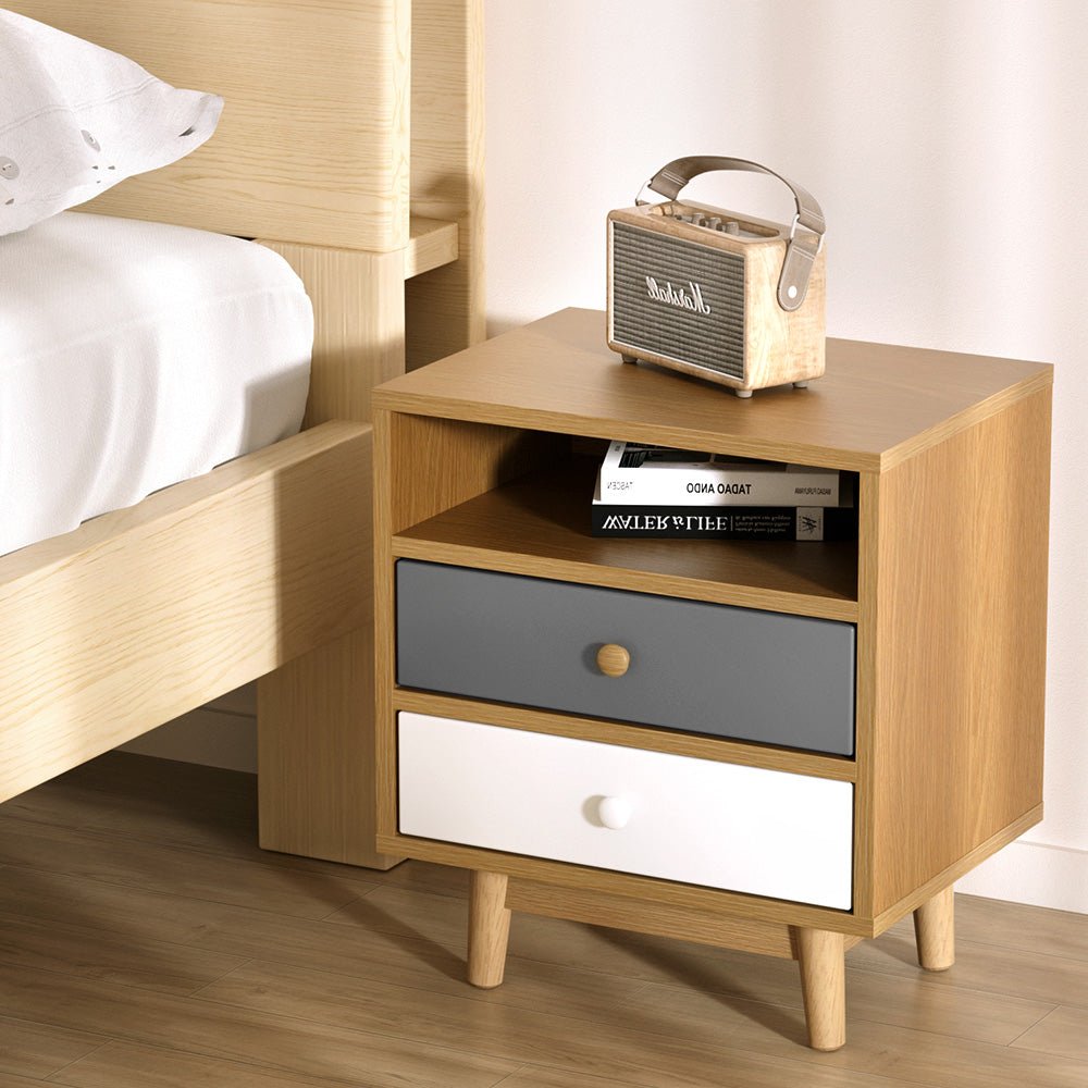 Wooden Bedside Table - Bedzy Australia