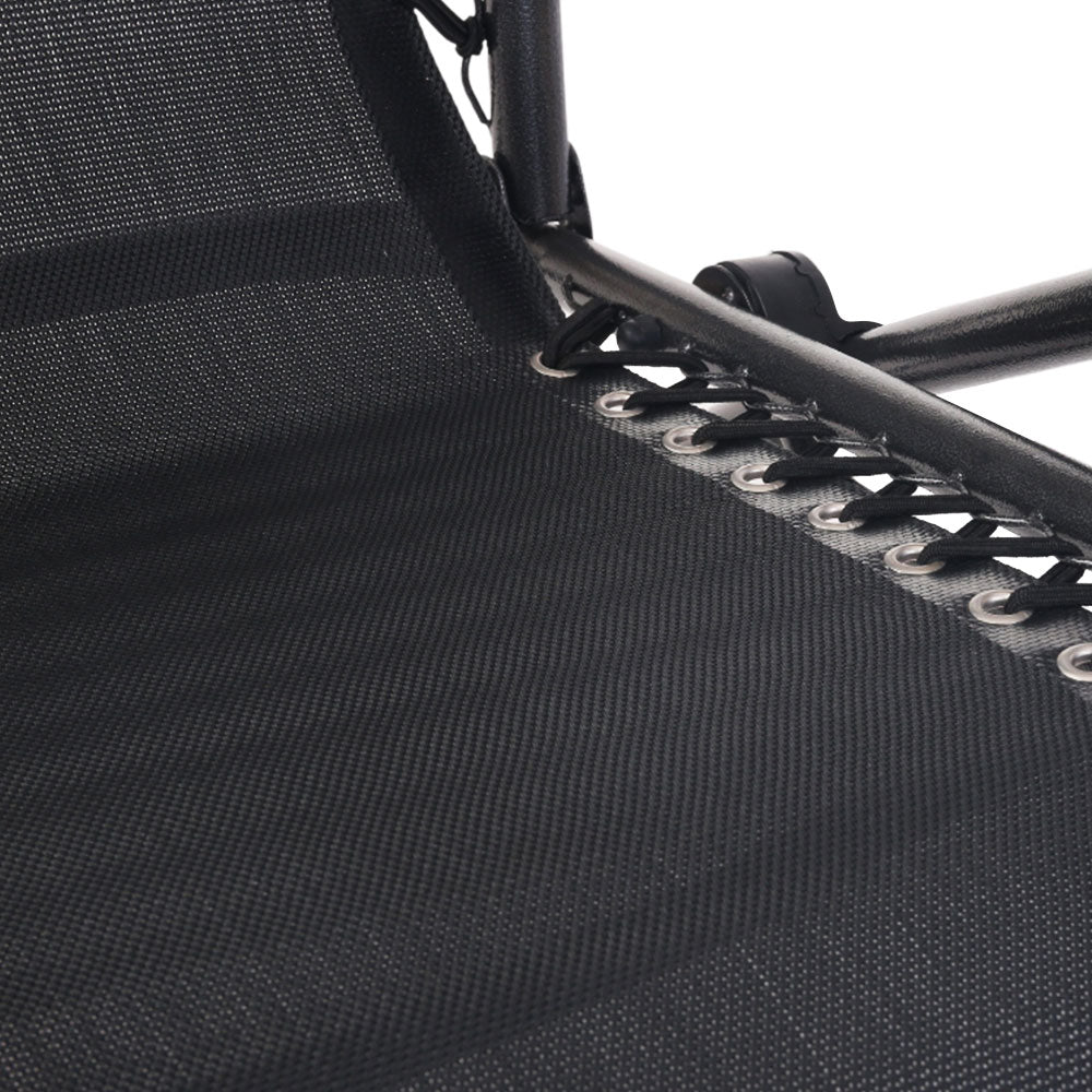 Zero Gravity Chair Folding Outdoor Recliner Adjustable Sun Lounge Camping Black - Furniture > Outdoor - Bedzy Australia