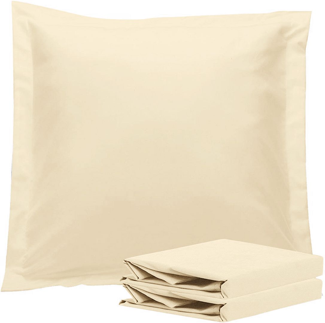 1000TC Premium Ultra Soft European Pillowcases 2-Pack Yellow Cream - Home & Garden > Bedding - Bedzy Australia