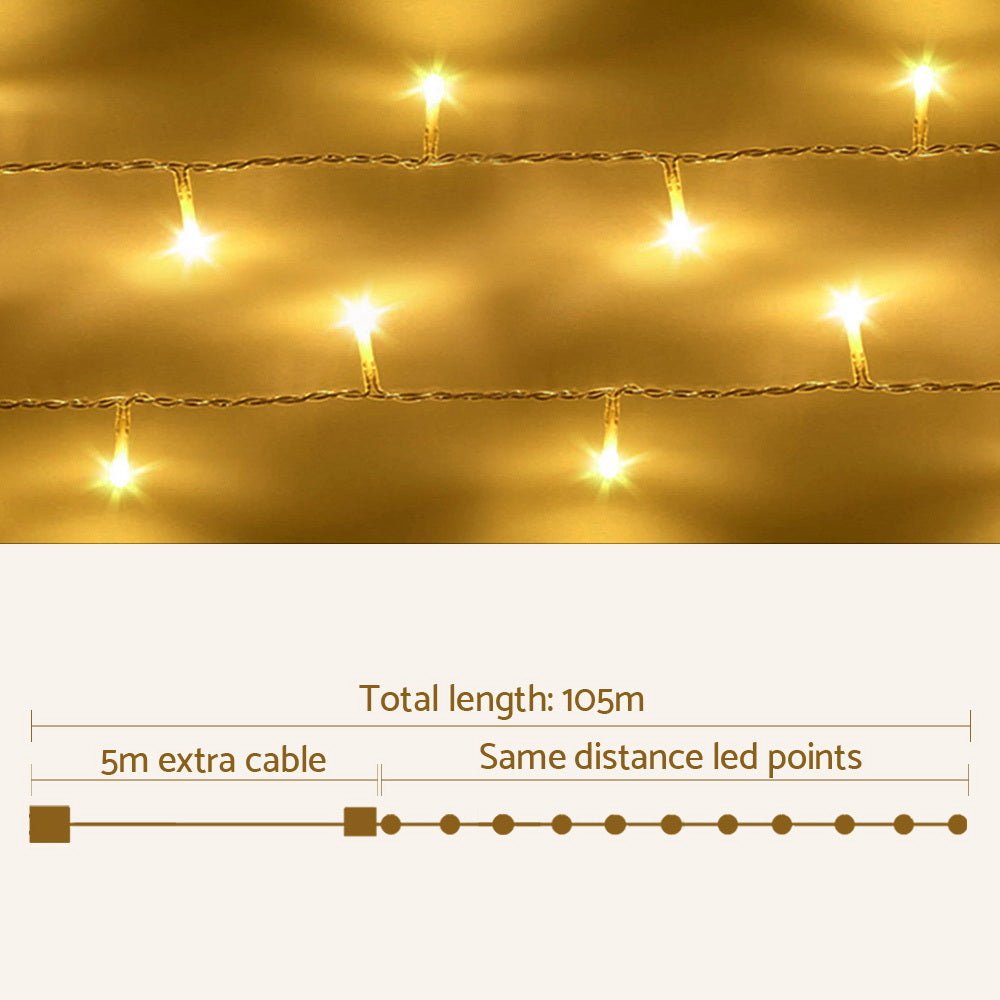 100M 500 LED Christmas String Lights Warm White - Bedzy Australia